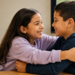 Two siblings hugging - sibling visitation rights in New York